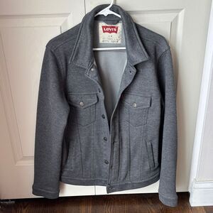 Levi's men’s softshell trucker Charcoal Men's Shirt Jacket Shacket large EUC